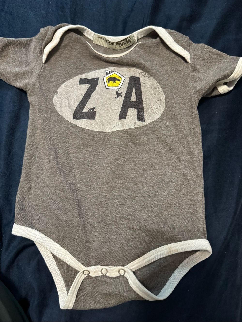 Gray Baby Onesie with ZA Graphic